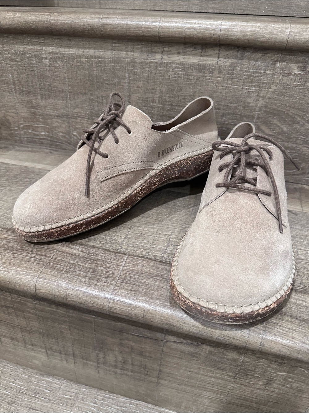 Birkenstock Men’s Suede Derbys — Taupe